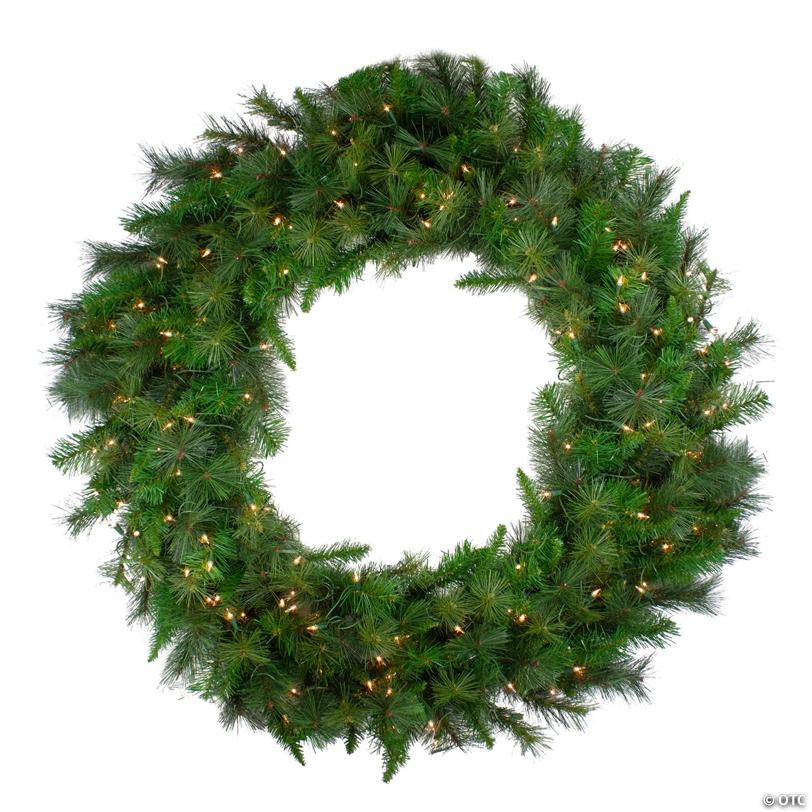 Real Touch™️ Pre-Lit Canyon Pine Mixed Artificial Christmas Wreath - 48" - Clear Lights