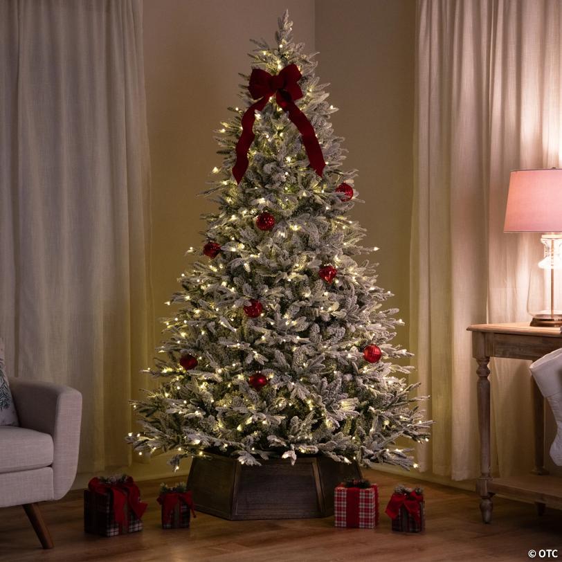 Real Touch™️ Pre-Lit Flocked Yukon Pine IPT Artificial Christmas Tree - 6' Dual Color LED