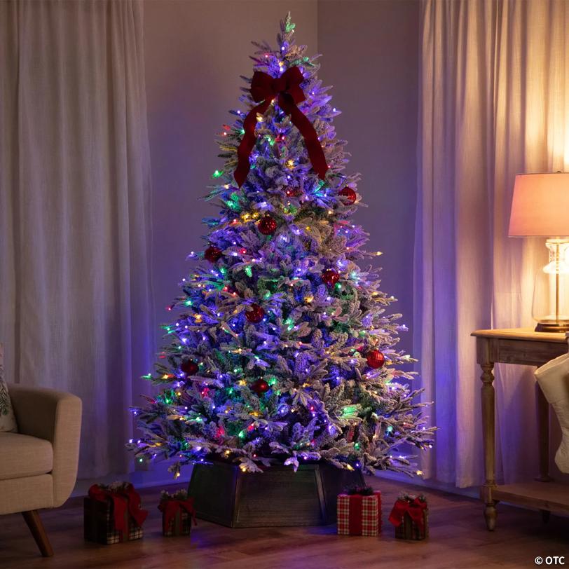 Real Touch™️ Pre-Lit Flocked Yukon Pine IPT Artificial Christmas Tree - 6' Dual Color LED