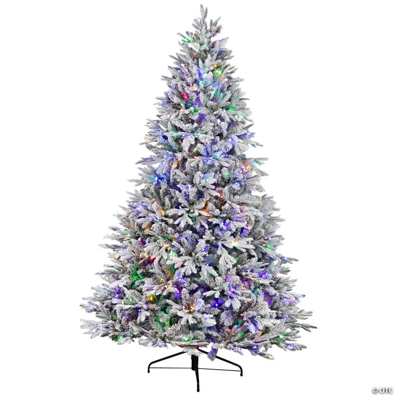 Real Touch™️ Pre-Lit Flocked Yukon Pine IPT Artificial Christmas Tree - 6' Dual Color LED
