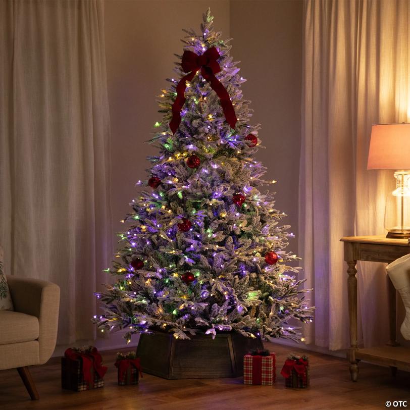Real Touch™️ Pre-Lit Flocked Yukon Pine IPT Artificial Christmas Tree - 6' Dual Color LED