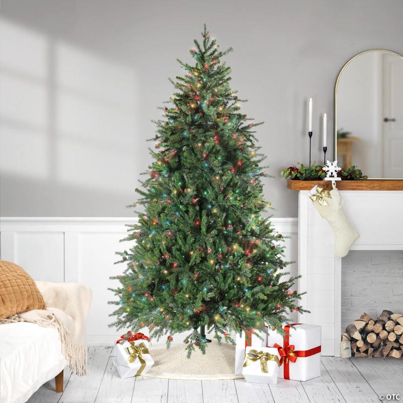 Real Touch™️ Pre-Lit Medium Hunter Fir Artificial Christmas Tree - 7.5' - Multicolor Lights