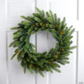 Real Touch™ B/O Pre-Lit Noble Fir Christmas Wreath - 24" - Warm White LED