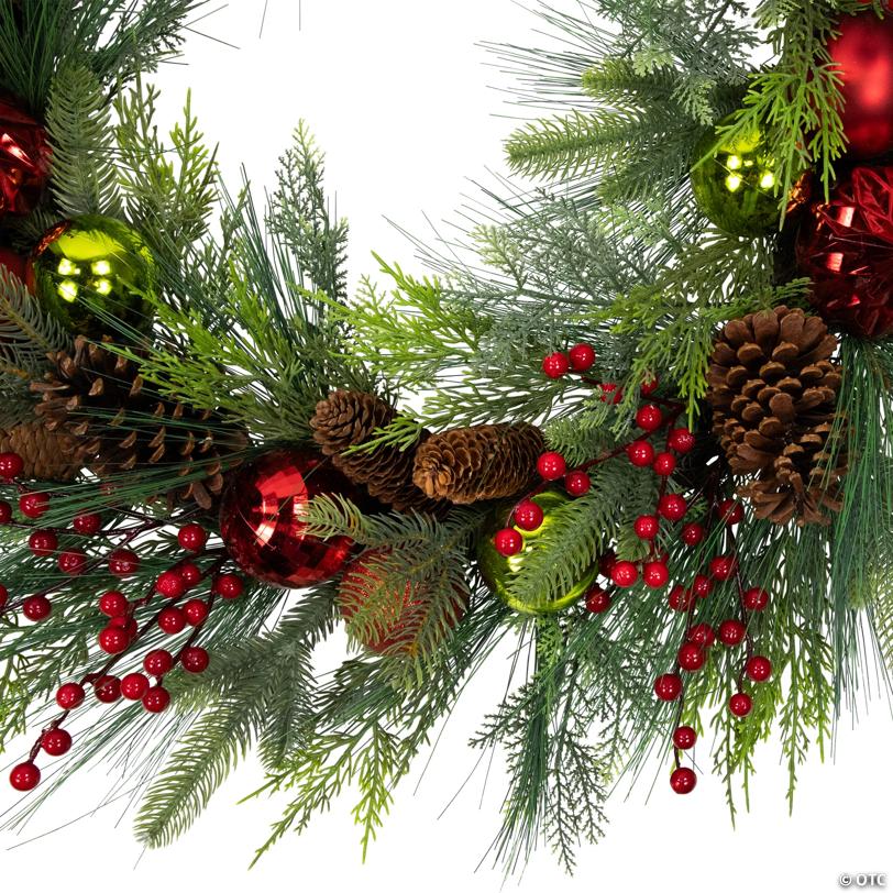 Real Touch™ Berries  Pinecones and Ornaments Artificial Christmas Wreath - 36" - Unlit
