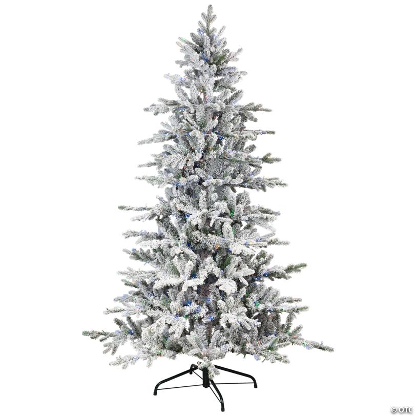 Real Touch™ Elite Pre-Lit Flocked Calgary Pine IPT Artificial Christmas Tree - 6' Dual Color LED