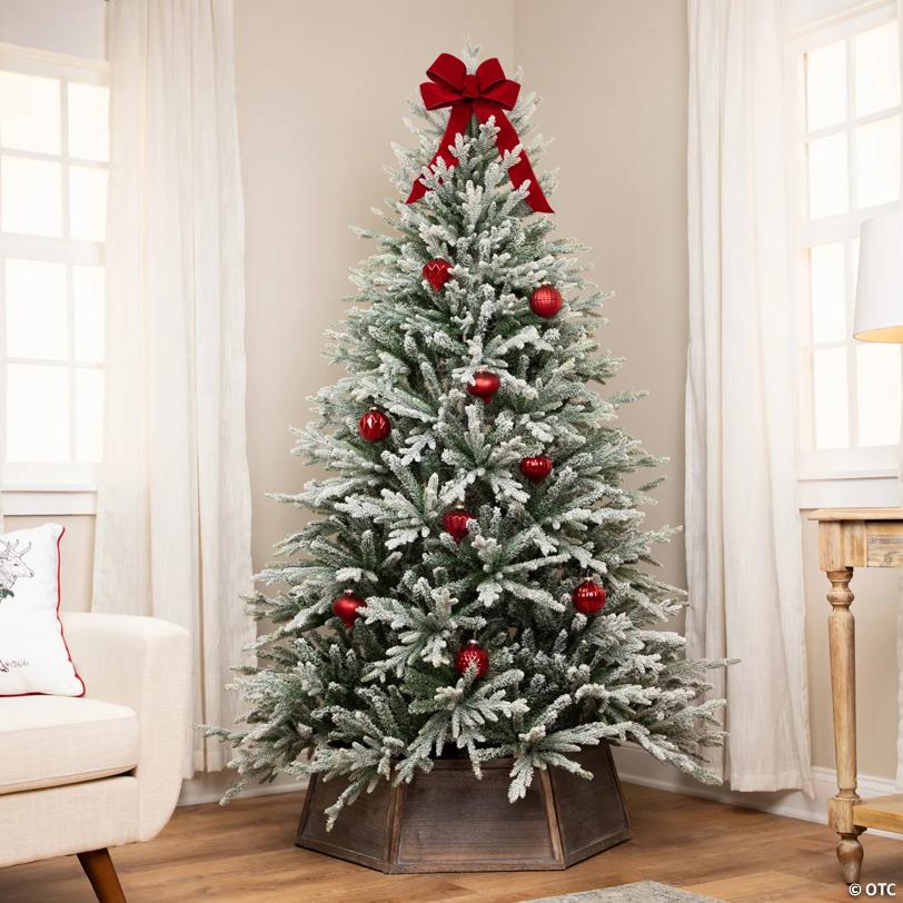 Real Touch™ Medium Flocked Snowcap Grove Fir Artificial Christmas Tree - 6.5' - Unlit