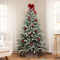 Real Touch™ Medium Flocked Snowcap Grove Fir Artificial Christmas Tree - 6.5' - Unlit