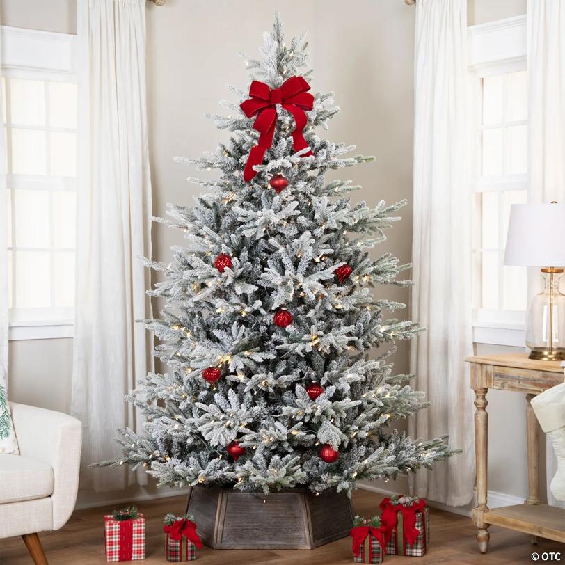 Real Touch™ Pre-Lit Flocked Grand Teton Pine Artificial Christmas Tree - 7.5' Warm White LED