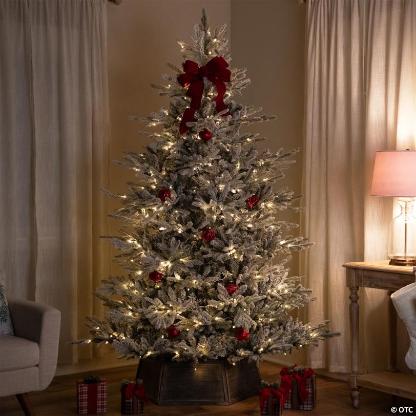 Real Touch™ Pre-Lit Flocked Grand Teton Pine Artificial Christmas Tree - 7.5' Warm White LED
