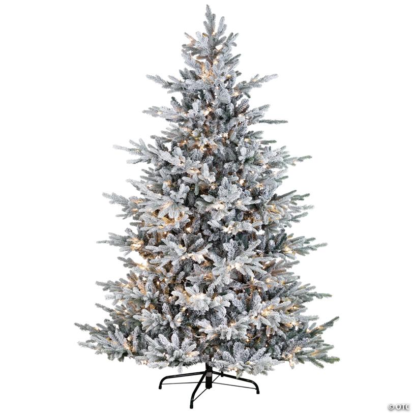 Real Touch™ Pre-Lit Flocked Grand Teton Pine Artificial Christmas Tree - 7.5' Warm White LED