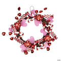 Red and White Candies and Hearts Valentine's Day Wreath  16-Inch  Unlit