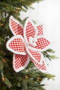 19" x 12" Red & White Polka Dot Poinsettia Stem