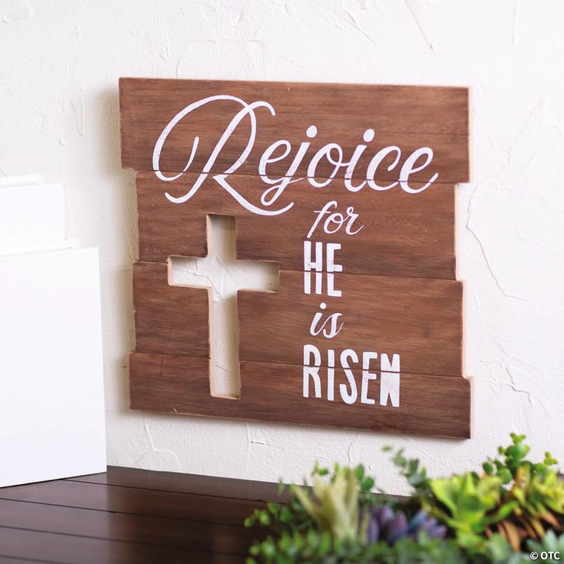 Rejoice for He Is Risen Wall Sign