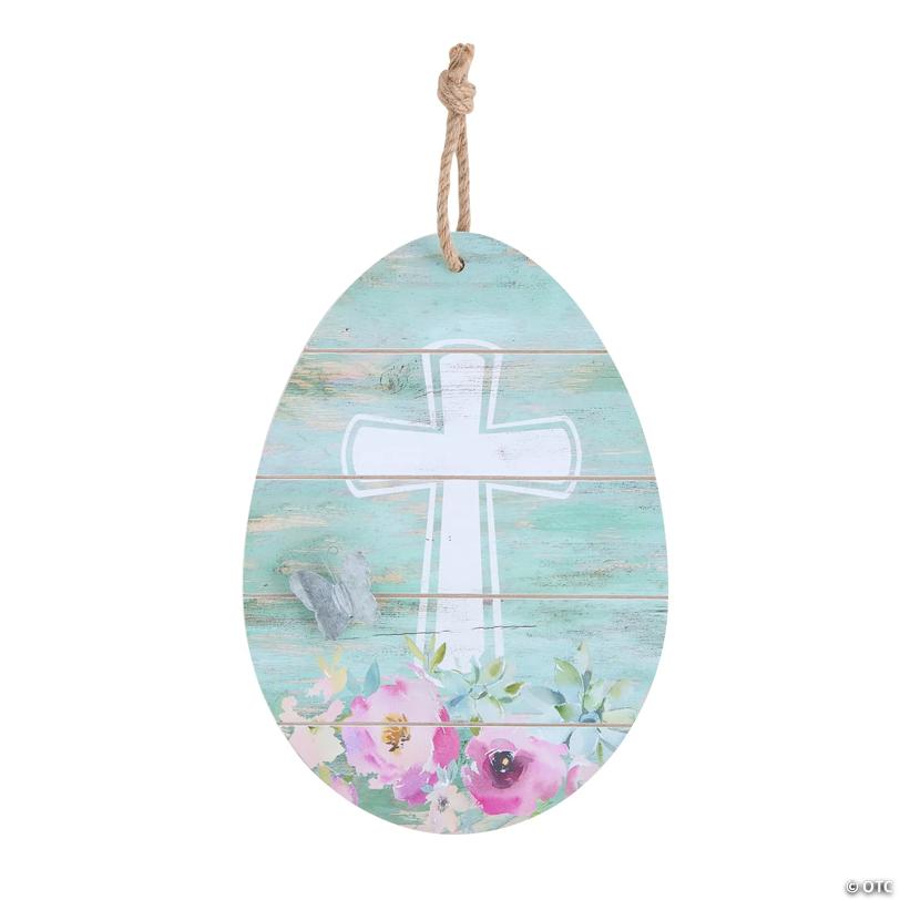 Religious Easter Egg-Shaped Sign