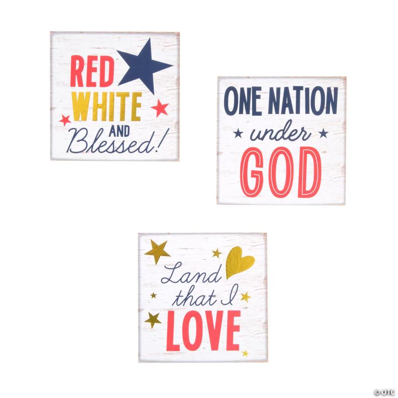 Religious Patriotic Tabletop Signs – 3 Pc.