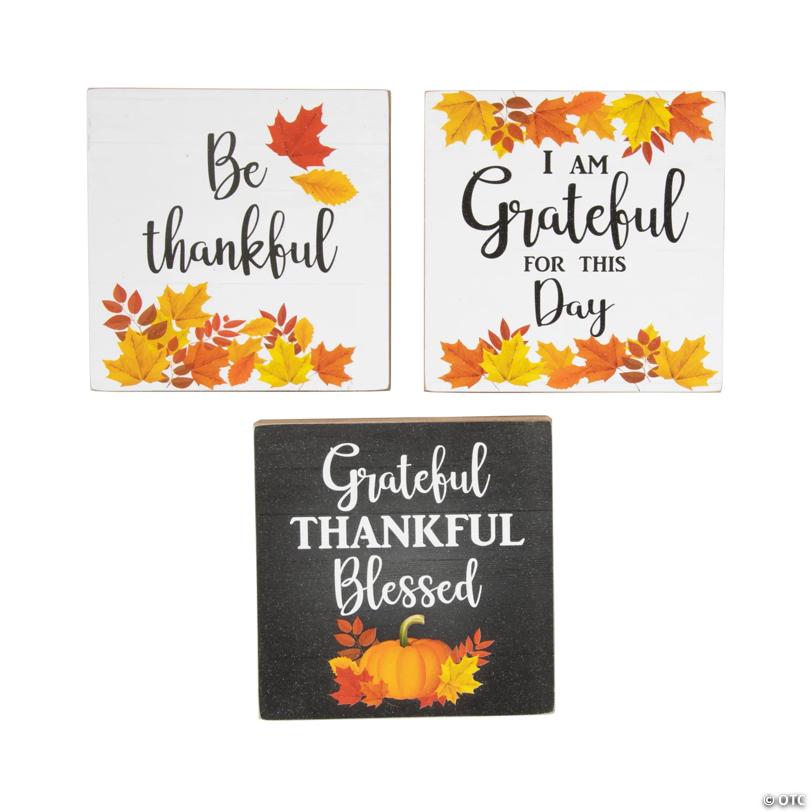 Religious Thanksgiving Wall Signs - 3 Pc.