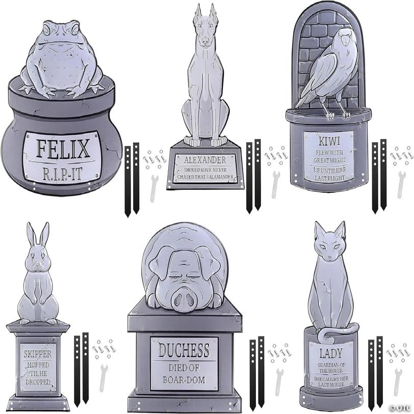 SCS Direct 3D 17" Metal Ghost Tombstone-6 Designs-Weather Rust Proof, UV Printed-Upgrade Your Halloween Spooky Mansion Party, Haunted Cemetery Lawn Decor
