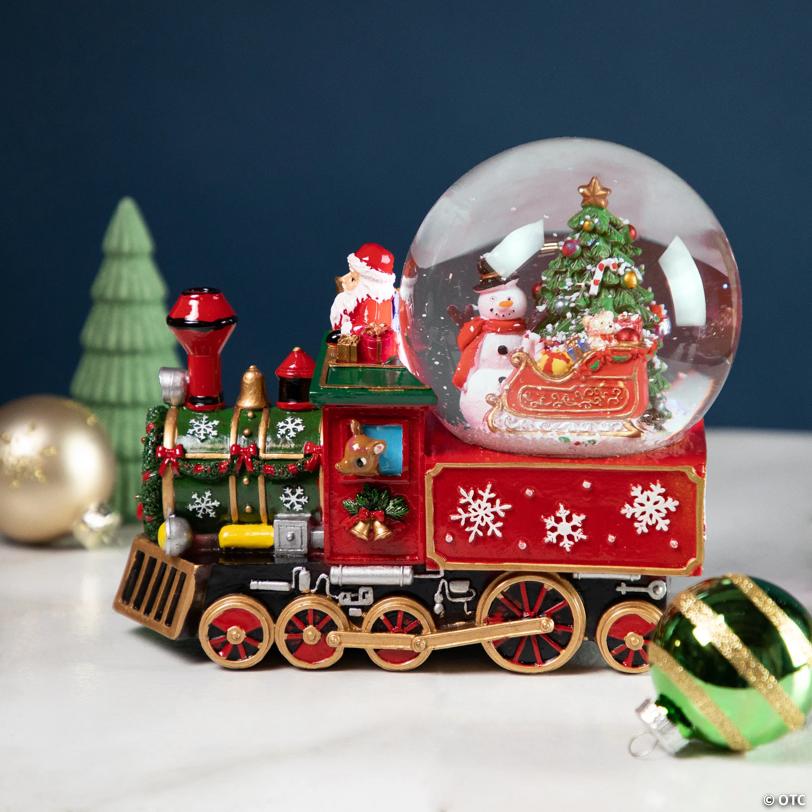 Santa Driving the Train Musical Christmas Snow Globe - 8.25