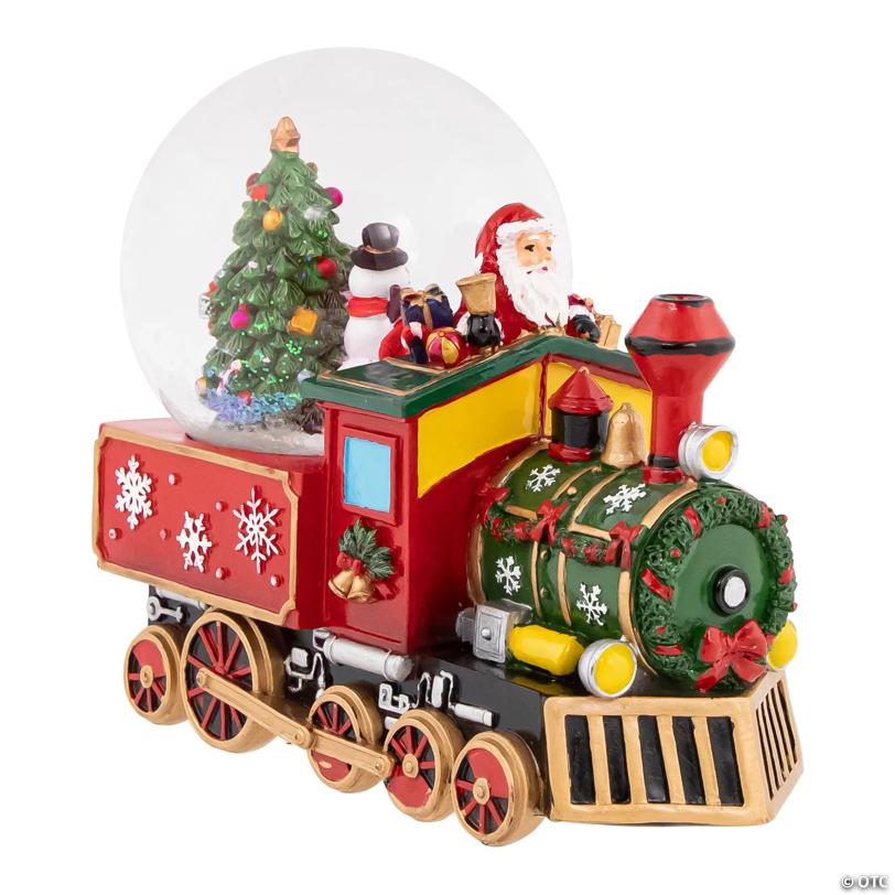 Santa Driving the Train Musical Christmas Snow Globe - 8.25