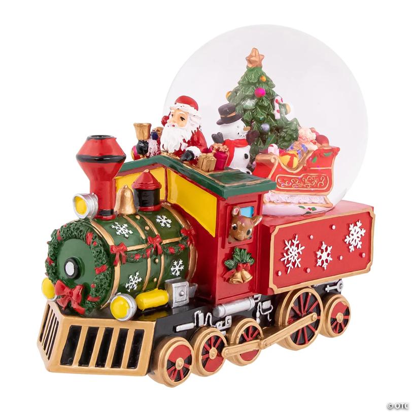 Santa Driving the Train Musical Christmas Snow Globe - 8.25