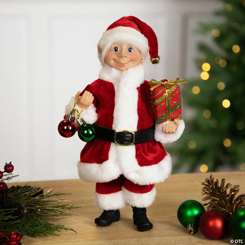Santa Elf with Gift Christmas Figure - 14