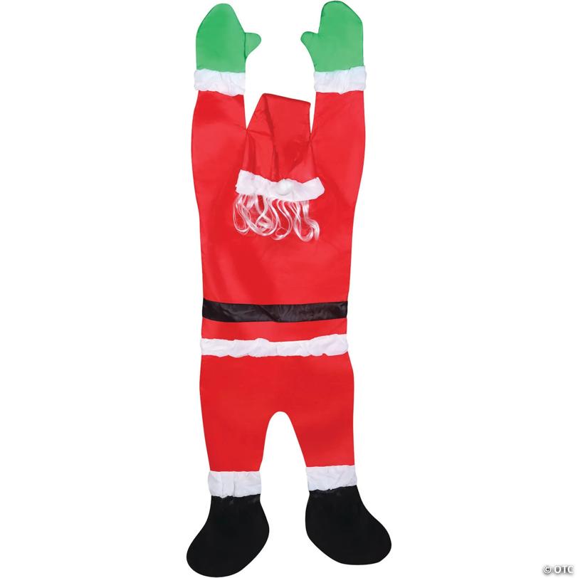 Santa Hanging from Gutter