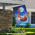 Santa's Reindeer-Drawn Sleigh Ride Christmas Outdoor Flag - 40" Proper 28