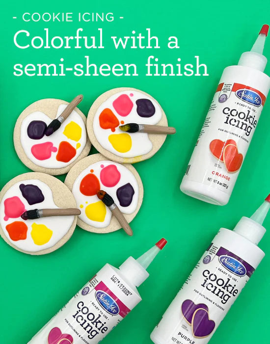 Cookie Icing Satin Ice Royal Icing Ready to Use Bottle Drys Hard - 8oz Bottle Pink