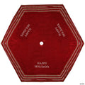 Season's Designs 56" Red and White 'Happy Holidays' Christmas Tree Skirt with Striped Trim