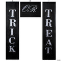 Set of 3 Black and White Trick or Treat Outdoor Halloween Banners 19.25