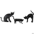 Set of 3 LED Lighted Black Cat Family Outdoor Halloween Decorations 27.5