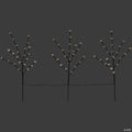 Set of 3 Pre-Lit Cherry Blossom Artificial Tree Branches  72 Warm White LED Lights