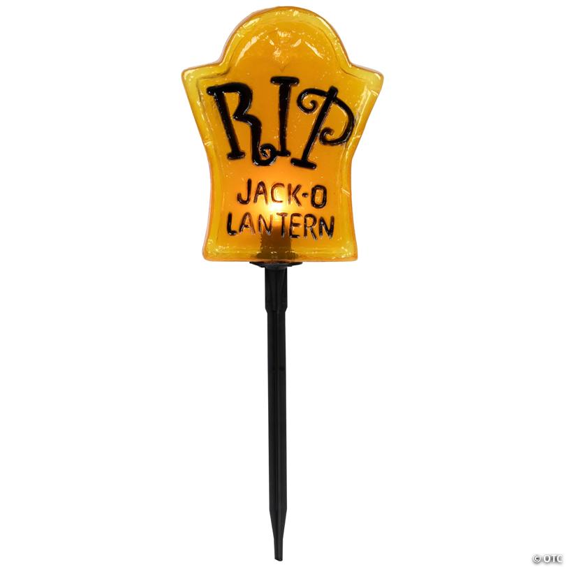 Set of 3 Tombstone Halloween Pathway Markers - 3.5ft Black Wire