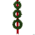 Set of 3 Wreaths on Red Ribbon Hanging Christmas Decoration  6.5'
