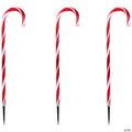 Set of 8 LED Red and White Candy Cane Pathway Markers 28