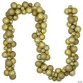 Shatterproof 3-Finish Christmas Ball Garland - 6' Proper 3.5" - Gold - Unlit
