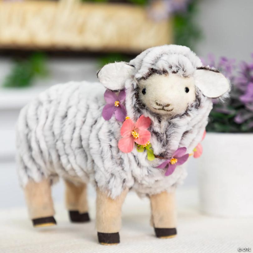 Sheep Wearing Flower Necklace Easter Decoration - 8