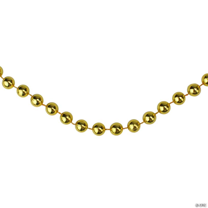 Shiny Round Beaded Commercial Christmas Garland - 33' Proper .25" - Gold - Unlit