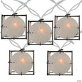 Sienna 10 Pearlized White and Black Lantern Party Patio Christmas Lights - 7.5 ft White Wire