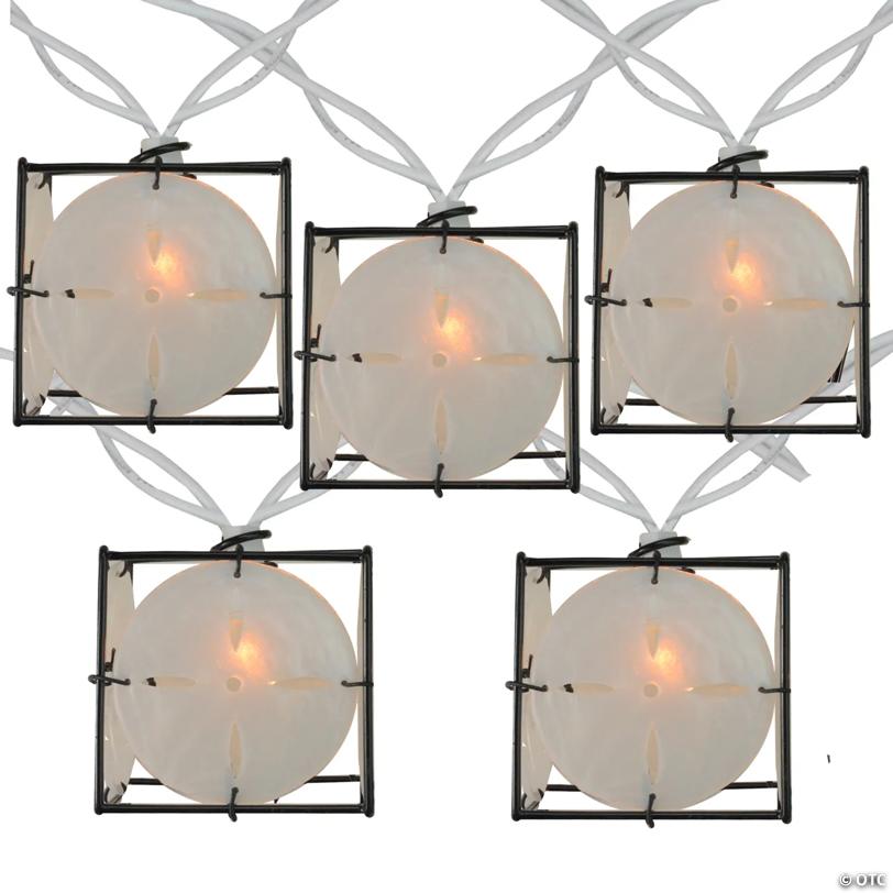 Sienna 10 Pearlized White and Black Lantern Party Patio Christmas Lights - 7.5 ft White Wire