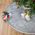 Silver Fox Faux Fur Christmas Tree Skirt - 48