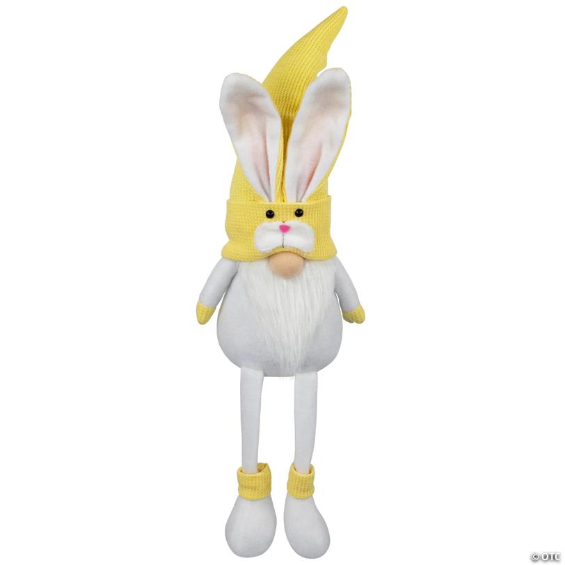 Sitting Bunny Gnome Easter Figurine - 20" - Yellow