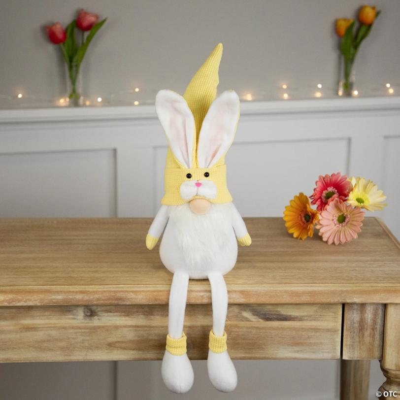 Sitting Bunny Gnome Easter Figurine - 20" - Yellow