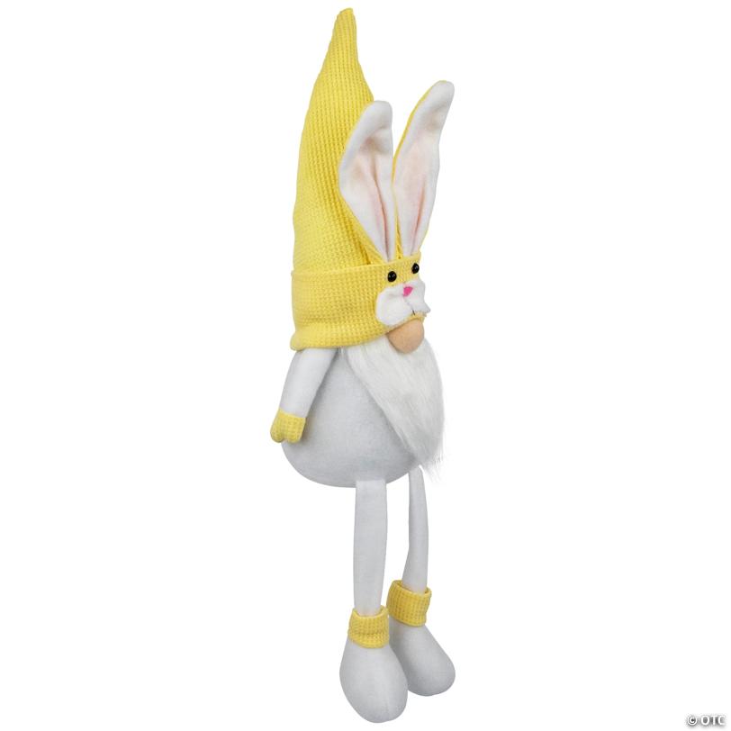 Sitting Bunny Gnome Easter Figurine - 20" - Yellow