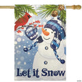 Snowman and Cardinal "Let it Snow" Christmas Outdoor Flag - 40" Proper 28