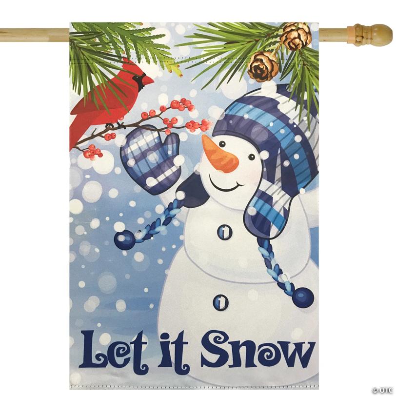 Snowman and Cardinal "Let it Snow" Christmas Outdoor Flag - 40" Proper 28