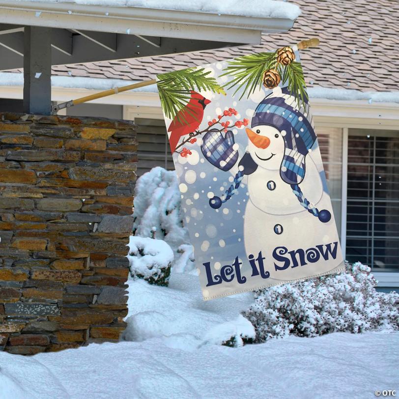Snowman and Cardinal "Let it Snow" Christmas Outdoor Flag - 40" Proper 28
