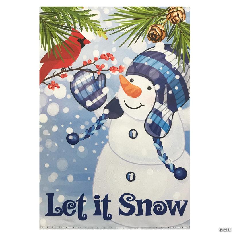 Snowman and Cardinal "Let it Snow" Christmas Outdoor Flag - 40" Proper 28