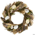 Speckled Eggs and Feathers Artificial Easter Wreath - 14