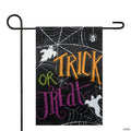 Spider Webs and Ghosts Trick or Treat Outdoor Garden Flag 12.5" x 18